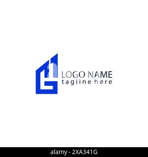 initial letter GH construction concept vector logo design Stock Vector