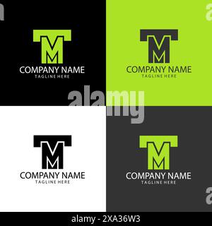 initial letter TM modern logo design vector Stock Vector