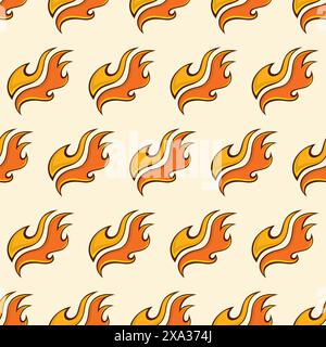 Fire Seamless Pattern. fire vector background Stock Vector
