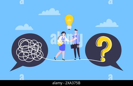 Understanding problem solution simplify challenge. Stock Vector