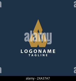 initial letter WC diamond concept modern vector logo design Stock Vector