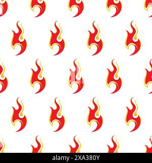 Fire Seamless Pattern, Fire Background Simple. fire vector illustration Stock Vector