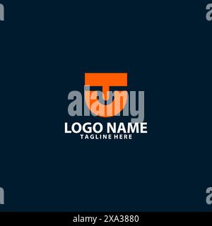 initial minimalist letter TU uppercase logo design vector Stock Vector