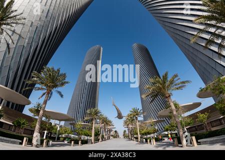 Lusail Plaza Towers Stock Photo