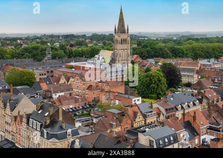 City skyline of Ypres, Belgium. Stock Photo