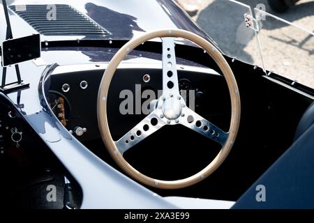 Jaguar D-type steering wheel. Stock Photo