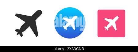 Airplane plane online check in icon travel tourism icon set vector flat illustration. Passenger cargo transportation aviation vehicle airport speed fl Stock Vector