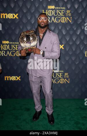 New York, New York, USA. 3rd June, 2024. (NEW) HBO's &quot;House Of The Dragon&quot; Season 2 Premiere. June 03, 2024, New York, New York, USA: Swerve Strickland attends HBO's &quot;House Of The Dragon&quot; Season 2 Premiere at Hammerstein Ballroom on June 03, 2024 in New York City. (Credit: M10s/TheNews2) (Foto: M10s/Thenews2/Zumapress) (Credit Image: © Ron Adar/TheNEWS2 via ZUMA Press Wire) EDITORIAL USAGE ONLY! Not for Commercial USAGE! Stock Photo