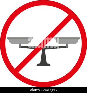 No scales allowed sign. Weight measurement prohibition. Restricted ...