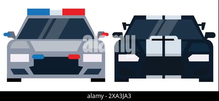 Police and criminal car. flat style vector illustration Stock Vector