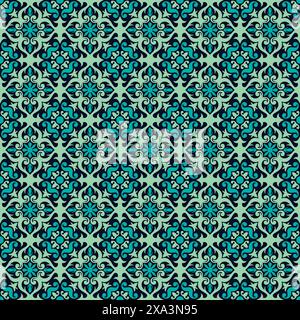 Decorative damask seamless pattern. batik vector background Stock Vector