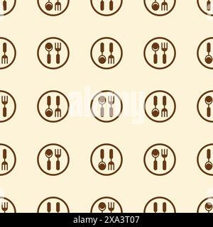 cutlery seamless pattern, fork spoon background. food and icon background Stock Vector