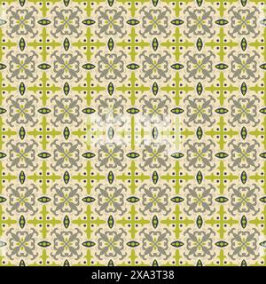 Decorative color ceramic azulejo tiles. Modern design. Set of vector seamless patterns. Stock Vector