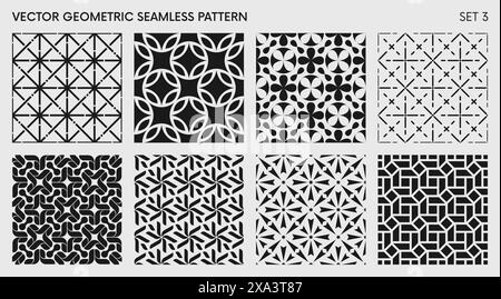 Seamless vector elegant abstract geometric pattern for various design, Black and white rhythmic repeating texture, creative modern background with ele Stock Vector