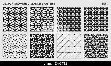 Seamless vector elegant abstract geometric pattern for various design, Black and white rhythmic repeating texture, creative modern background with ele Stock Vector