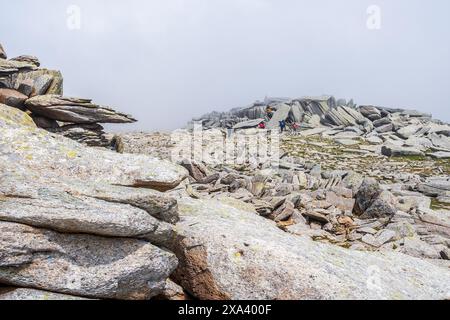 The summit of Glyder Fach a mountain in the Glyder range in Snowdonia ...