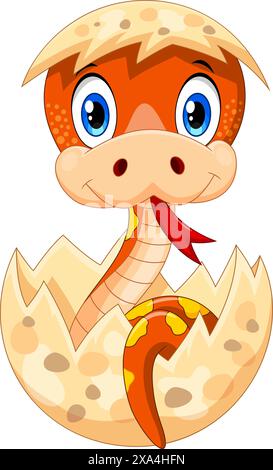 Vector illustration of Cute baby snake cartoon Stock Vector