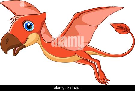 Cute Pterodactyl Dinosaur vector illustration cartoon on white background Stock Vector