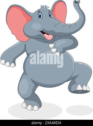 Vector illustration of cute elephant cartoon isolated on white background Stock Vector