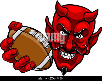 Devil American Football Sports Mascot Cartoon Stock Vector