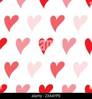 Cute red hearts seamless texture pattern. love pattern background Stock Vector