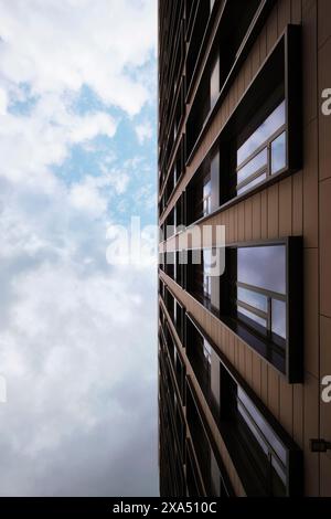 A low angle view of Prague architecture from below Stock Photo