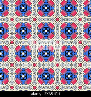 An illustration of vibrant seamless kaleidoscopic patterns Stock Photo
