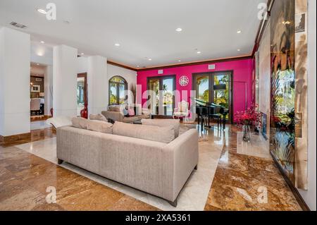 Room with marble tile flooring Stock Photo