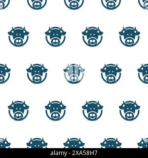cow head illustration pattern, cow wallpaper Stock Vector
