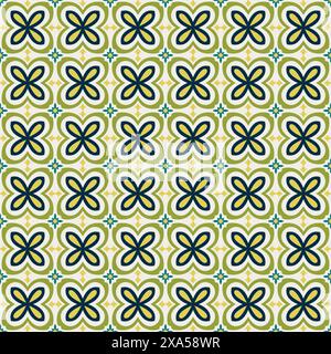 colorful, decorative tile pattern patchwork design. flower vector background Stock Vector