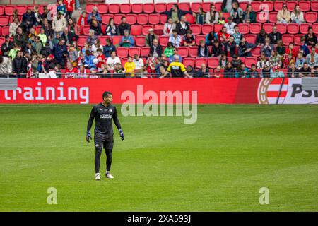 The Open training Dutch football club PSV EINDHOVEN with Argentinian goalkeeper Walter Benitez in Philips stadium Stock Photo