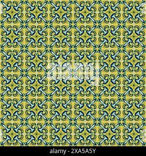 colorful, decorative tile pattern patchwork design, Tile Seamless Pattern Design Stock Vector