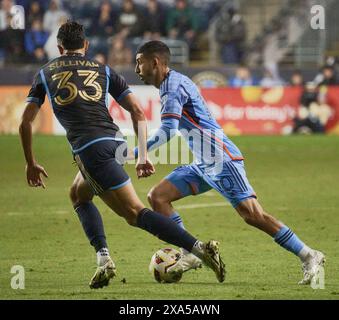 CHESTER, PA, USA - MAY 15, 2024 - MLS Match between Philadelphia Union and New York City FC at Subaru Park. Stock Photo