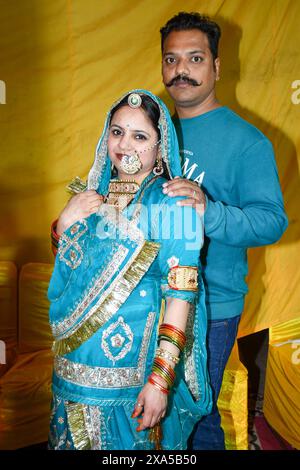 A man and woman pose together for a photo Stock Photo