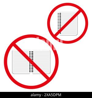 Stop book signs. No book icons set. Red ban signs. Vector illustration ...