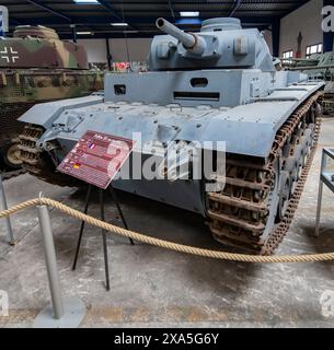 Panzer III Tank at Museum of Armored Vehicles in Saumur, France Stock Photo