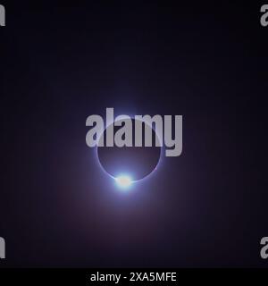 A diamond ring phase from the great American total solar eclipse Stock Photo