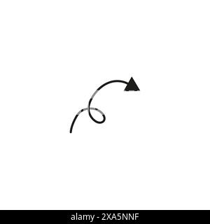 long curved arrow icon pointing up in flat style on white background vector illustration. eps10 Stock Vector