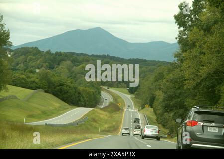 Scenic drive on Highway 460 towards Bedford, Virginia, USA Stock Photo