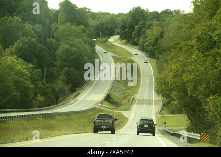 Scenic drive on Highway 460 towards Bedford, Virginia, USA Stock Photo