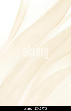close up of the white organza fabric texture background Stock Photo