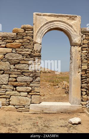 delos archaeological site   greece Stock Photo