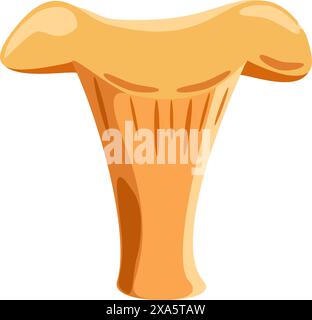 Mushroom golden chanterelle in flat technique, vector illustration Stock Vector