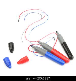 set markers isolated on a white background Stock Photo