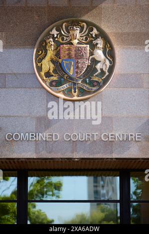 Royal coat of arms Teesside Crown Court Stock Photo