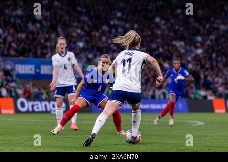 Saint Etienne, France. 04th June, 2024. Lauren Hemp (11 England) during the Womens European Qualifiers match between France and England at Stade Geoffroy-Guichard in Saint-Etienne, France. (Pauline FIGUET/SPP) Credit: SPP Sport Press Photo. /Alamy Live News Stock Photo