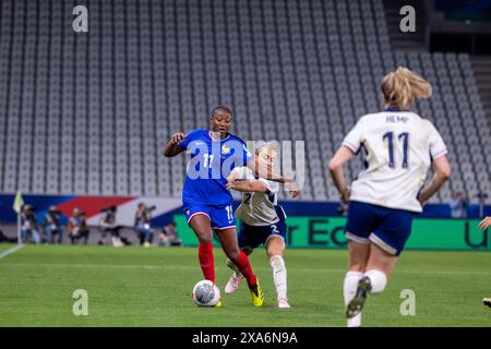 Saint Etienne, France. 04th June, 2024. Kadidiatou Diani (11 France) during the Womens European Qualifiers match between France and England at Stade Geoffroy-Guichard in Saint-Etienne, France. (Pauline FIGUET/SPP) Credit: SPP Sport Press Photo. /Alamy Live News Stock Photo