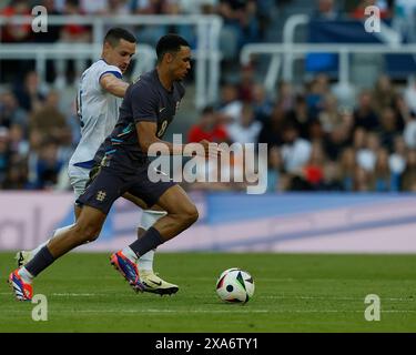 Bosnia and Herzegovina's Dario Saric in action with England's Trent Alexander-Arnold during the International Friendly match between England and Bosnia & Herzegovina at St. James' Park, Newcastle on Monday 3rd June 2024. (Photo: Mark Fletcher | MI News) Credit: MI News & Sport /Alamy Live News Stock Photo