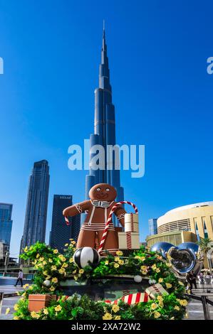 Views from Burj Khalifa, Dubai, United Arab Emirates, Middle East Stock Photo