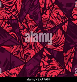modern triangle wave and half toned seamless pattern Stock Vector